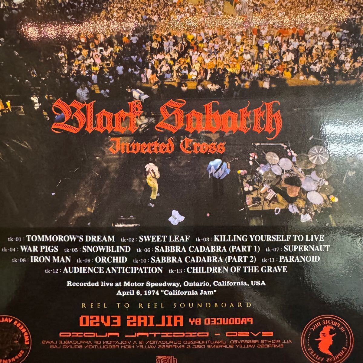 BLACK SABBATH / INVERTED CROSS (1CD) California Jam 1974 Soundboard Empress Valley