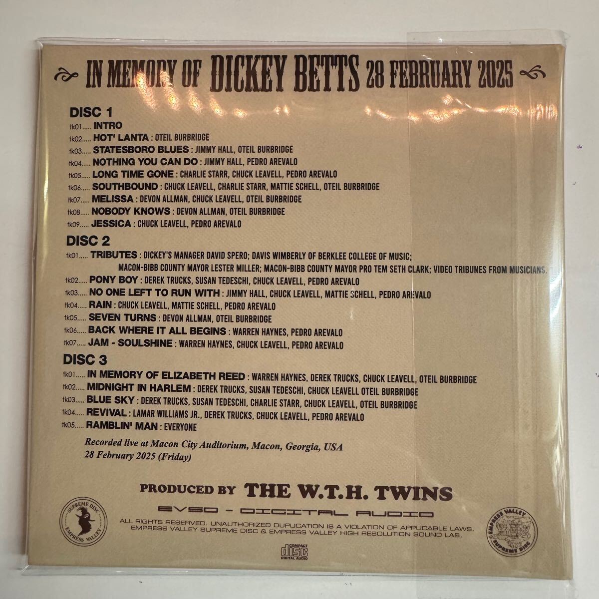 VA / EN MEMORIA DE DICKEY BETTS (3 CD)