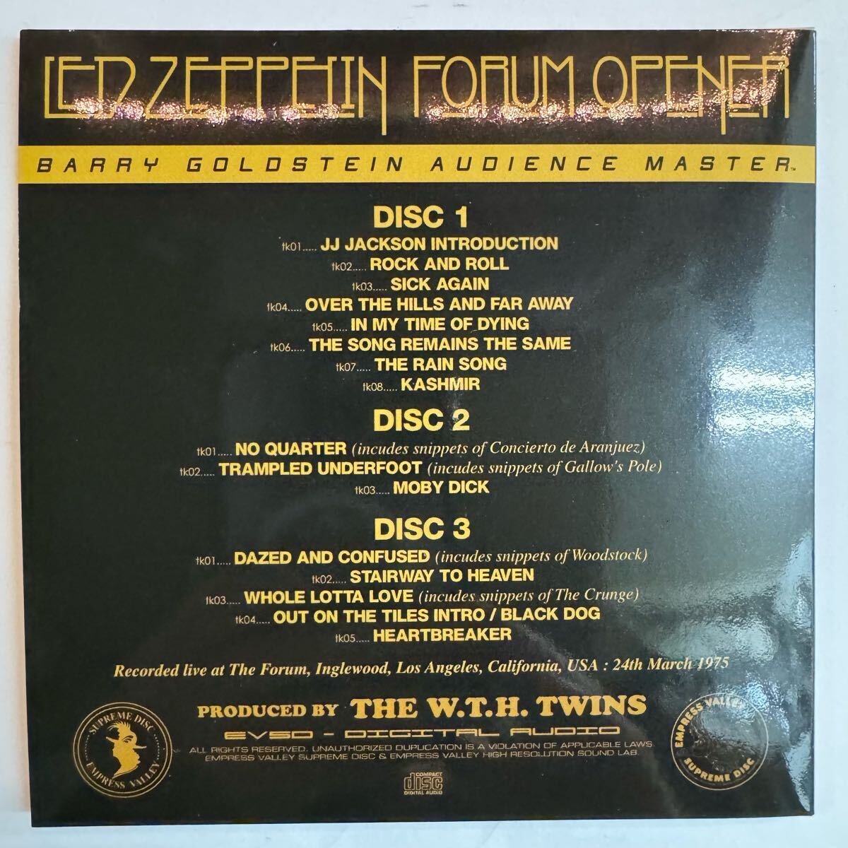 LED ZEPPELIN / FORUM OPENER SPECIAL BOX (12CD BOX) 1975 LA Forum 1st Night 4 ver. Pro Use Only Box Set!