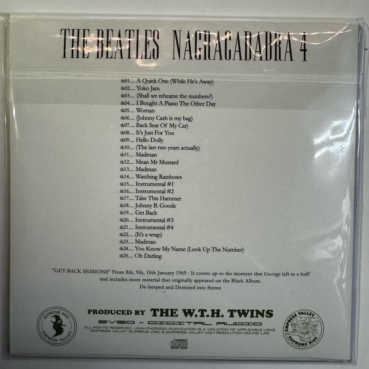 THE BEATLES / NAGRACADABRA Vol.4 (1CD) DEMIX Empress Valley New