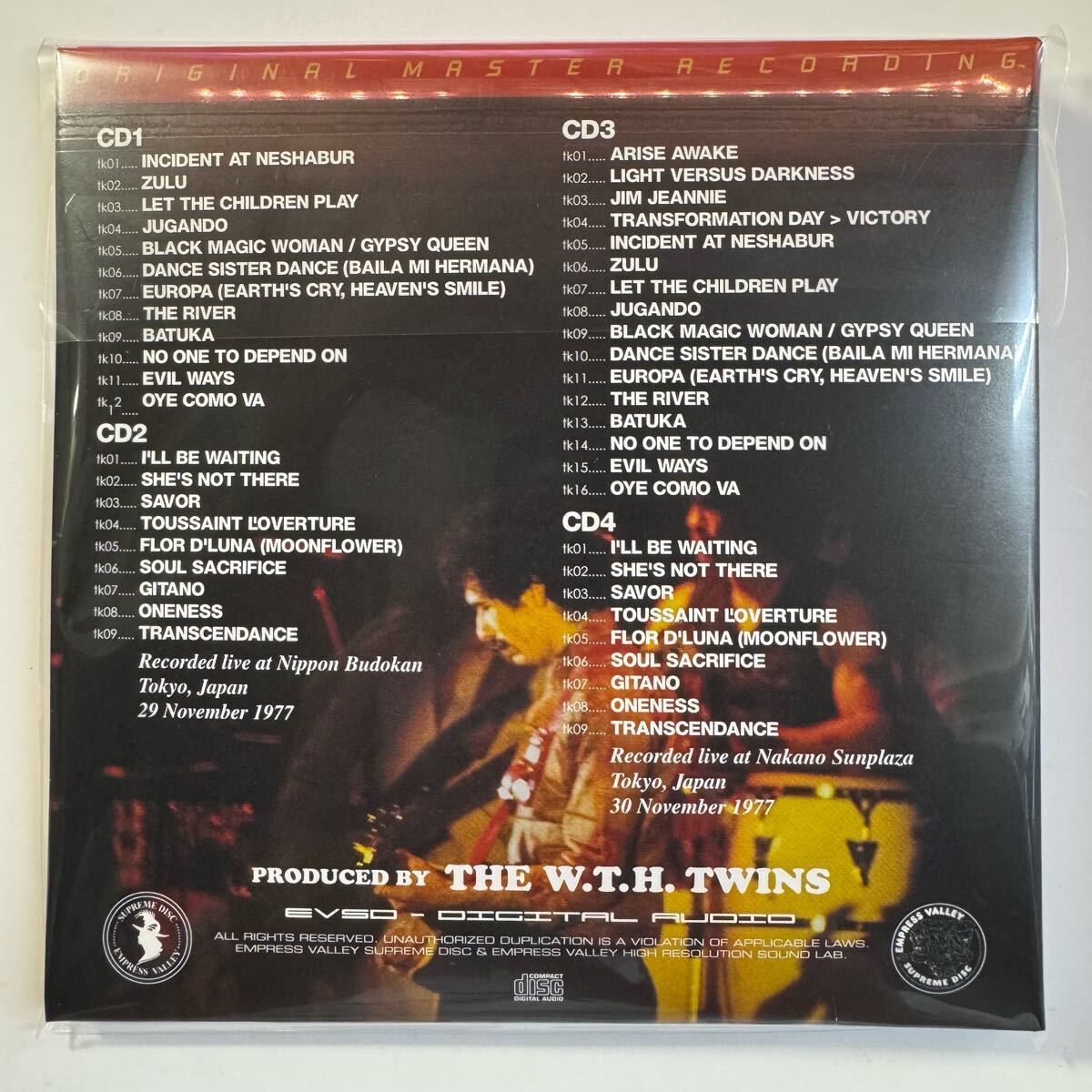 SANTANA / LA NOCHE FLORECE SOBRE TOKIO 1977 (4CD) CAJA DE SONIDO Empress Valley New