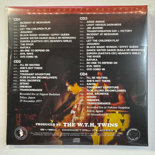 SANTANA / LA NOCHE FLORECE SOBRE TOKIO 1977 (4CD) CAJA DE SONIDO Empress Valley New