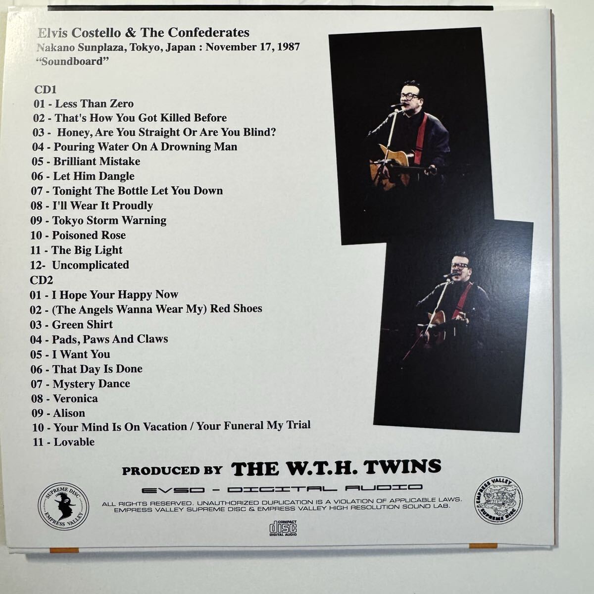 ELVIS COSTELLO & THE CONFEDERATES / TOKYO NIGHT TWO (2CD) SOUNDBOARD