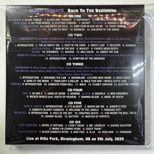 BLACK SABBATH AND FREINDS / BACK TO THE BEGINNING (6CD) Empress Valley New