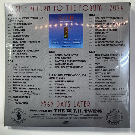 RUSH / RETURN TO THE FORUM 3963 DAYS LATER (5CD)