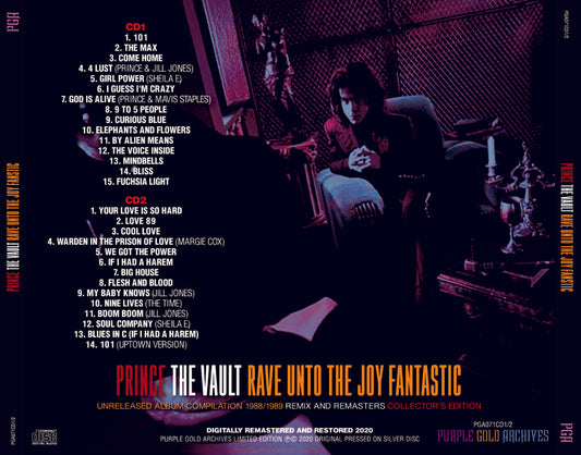 Prince / The Vault Rave Unto The Joy Fantastic (2CD) Unreleased Album 1988 1989