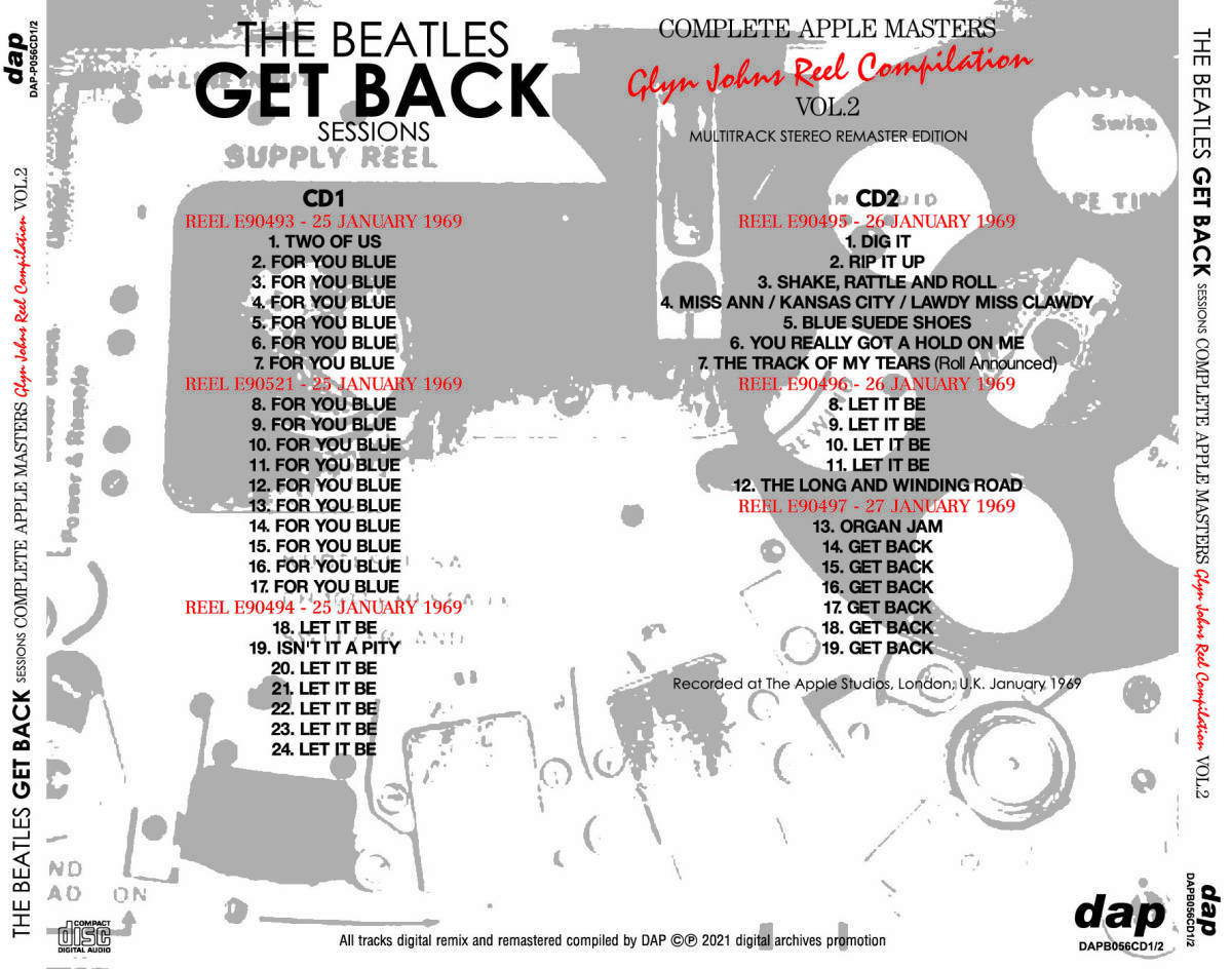 THE BEATLES / GET BACK SESSIONS COMPLETE APPLE MASTERS Glyn Johns Reel Compilation(8CD)