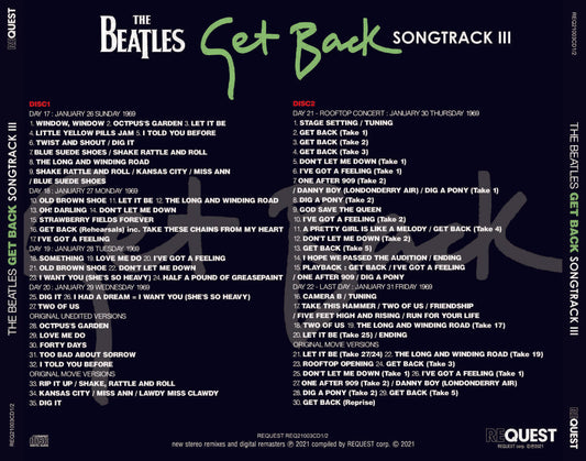THE BEATLES / GET BACK - SONGTRACK Ⅲ (2CD)