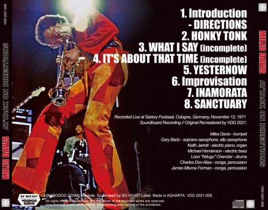 MILES DAVIS / ATTACK ON DIRECTIONS / LIVE IN COLOGNE 1971 (1CD+LTD.DVDR)