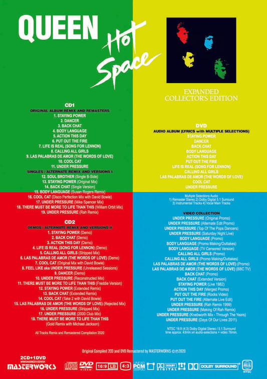 Queen Hot Space Expanded Collector's Edition 2CD+1DVD Masterworks