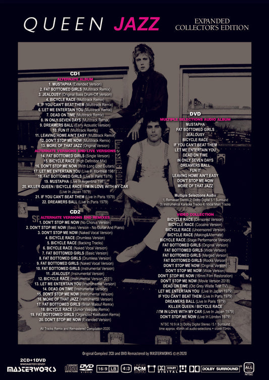 Queen Jazz Expanded Collector's Edition New Remix And Remasters 2CD 1DVD MASTERWORKS