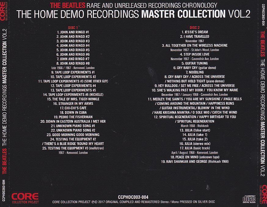 THE BEATLES / THE HOME DEMO RECORDINGS MASTER COLLECTION RARE AND UNRELEASED RECORDINGS CHRONOLOGY (8CD)