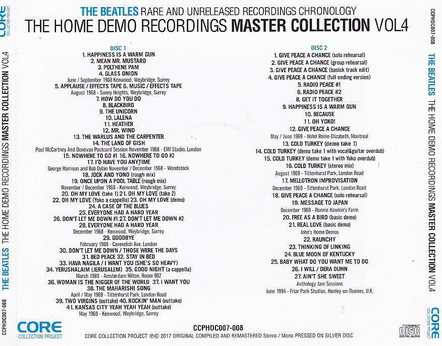 THE BEATLES / THE HOME DEMO RECORDINGS MASTER COLLECTION RARE AND UNRELEASED RECORDINGS CHRONOLOGY (8CD)