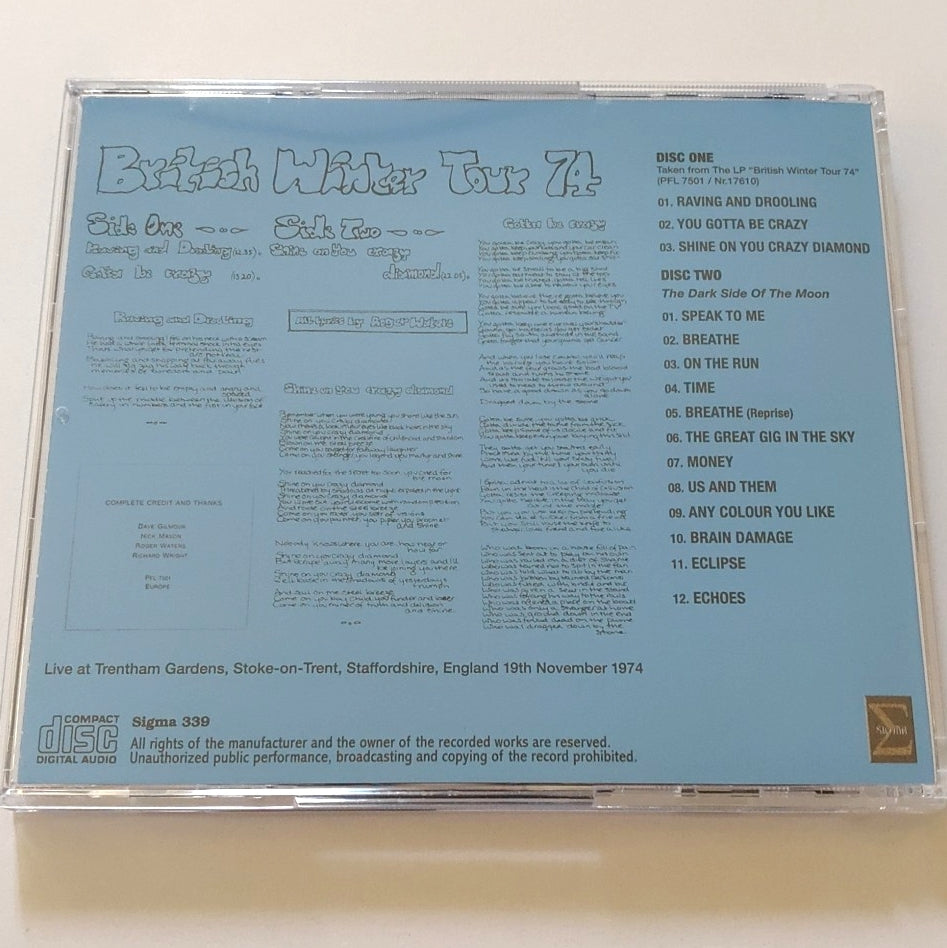 PINK FLOYD / BRITISH WINTER TOUR 74 (2CD)