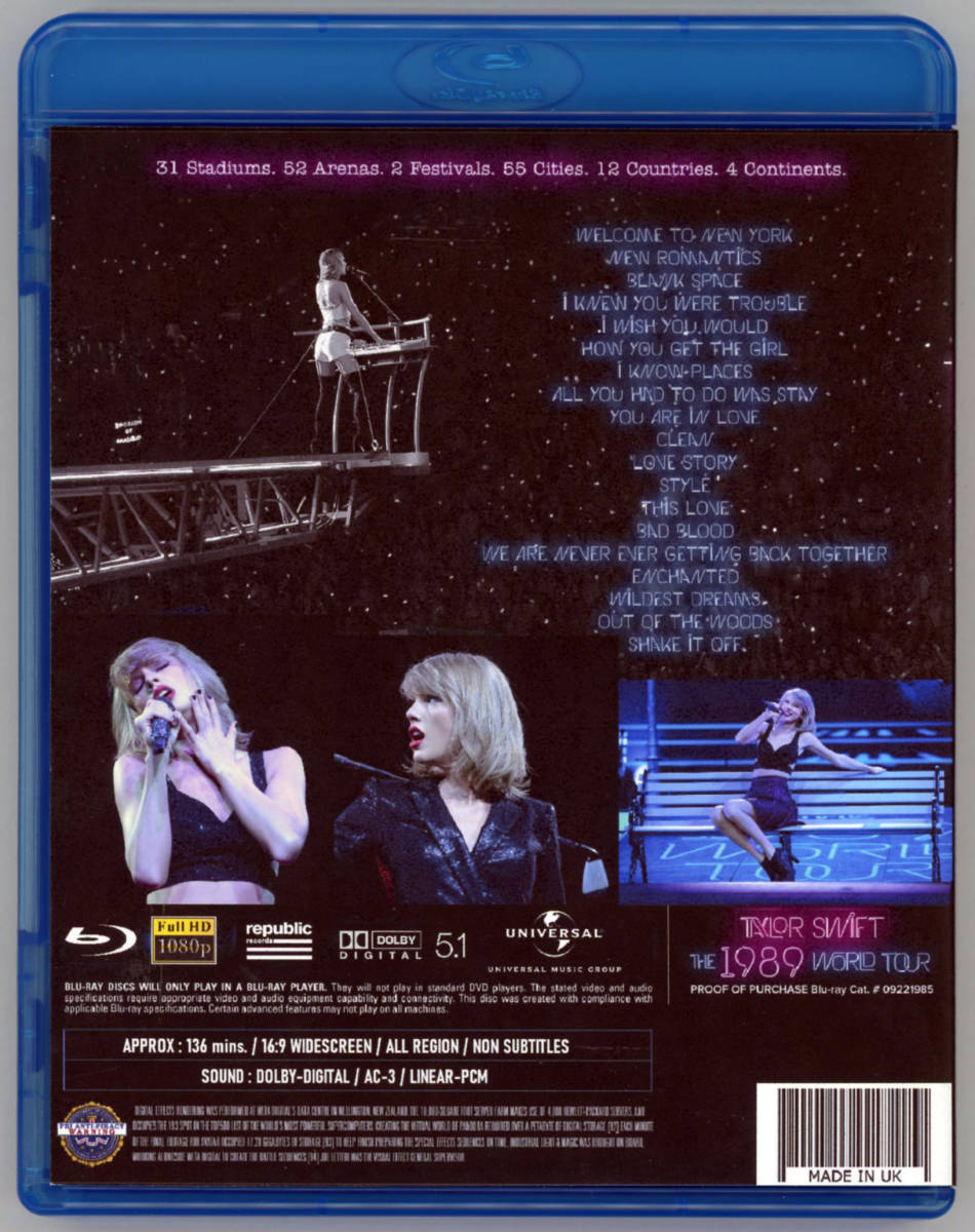 TAYLOR SWIFT / GIRA MUNDIAL 1989 EN DIRECTO EN SÍDNEY (1BDR)