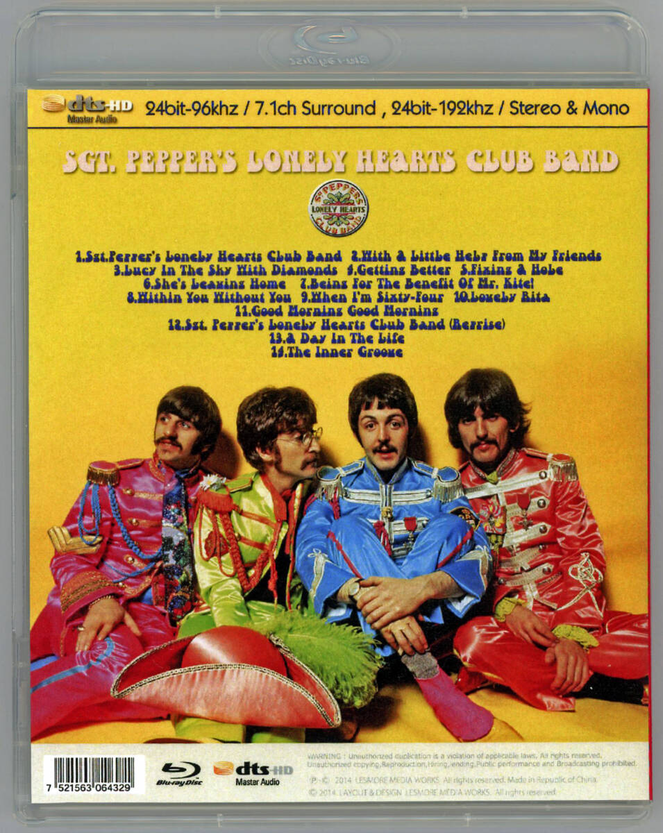 The Beatles / SGT. PEPPER'S LONELY HEARTS CLUB BAND 24bit-96khz / 7.1ch Surround, 24bit-192khz / Stereo & Mono (1BDR)
