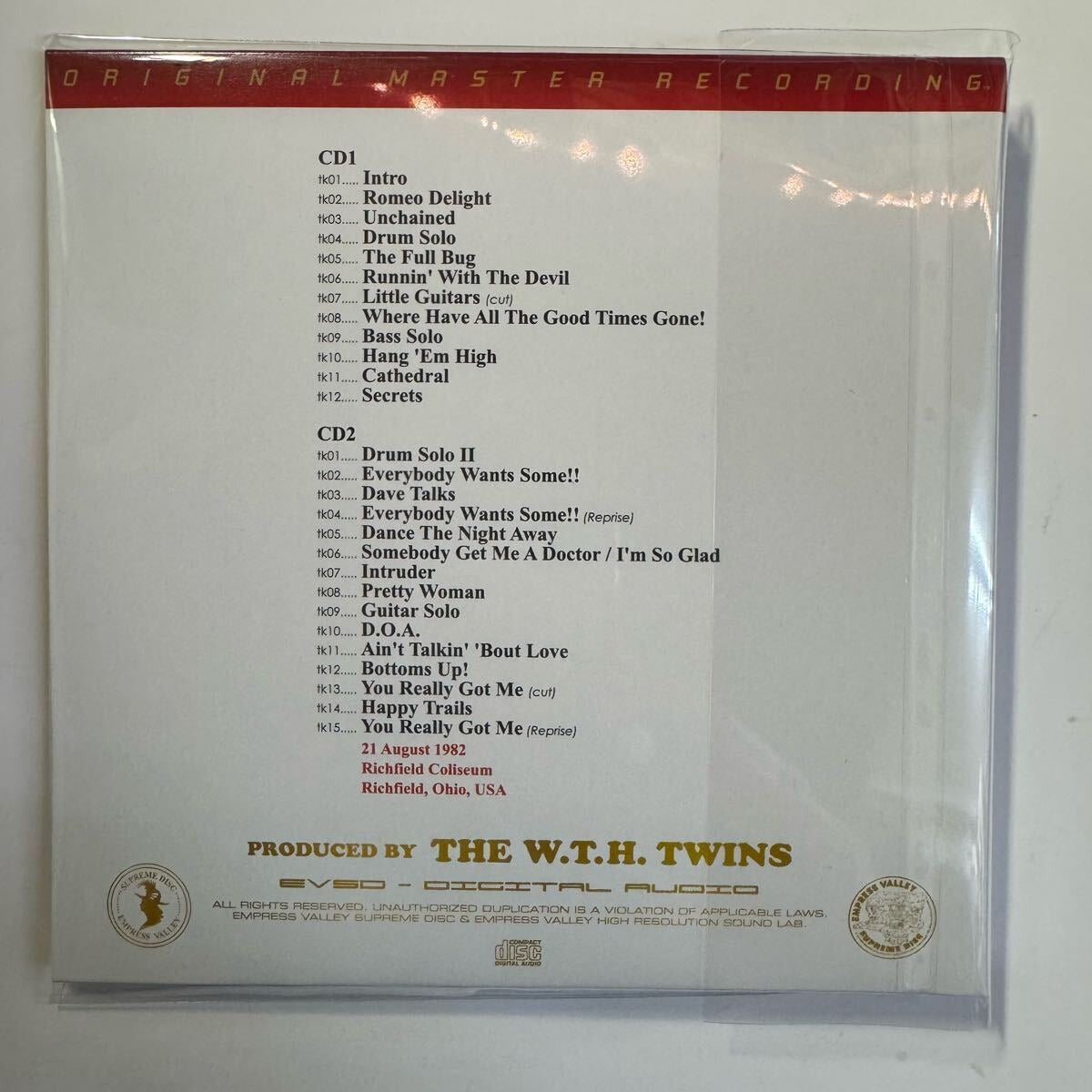 VAN HALEN / Detroit Ritchfield Phoenix Inglewood 1982 SOUNDBOARD 4 NIGHT SET (8CD) Empress Valley New!