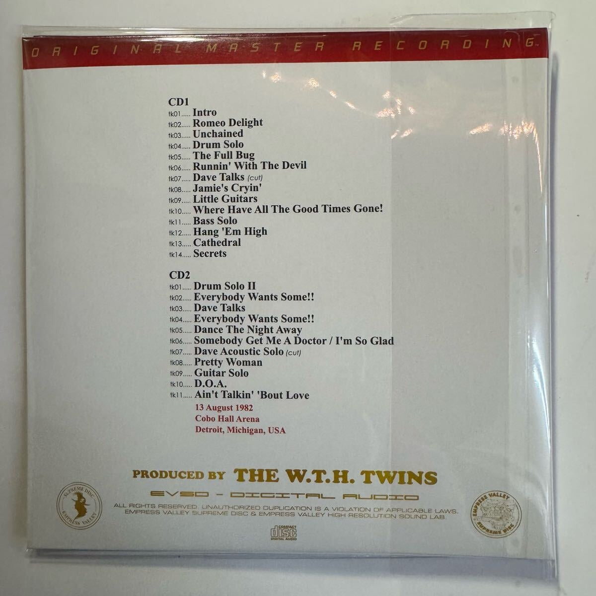 VAN HALEN / Detroit Ritchfield Phoenix Inglewood 1982 SOUNDBOARD 4 NIGHT SET (8CD) Empress Valley New!