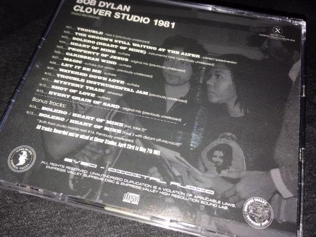 Bob Dylan Clover Studio 1981 CD 1 Disc 15 Tracks Empress Valley