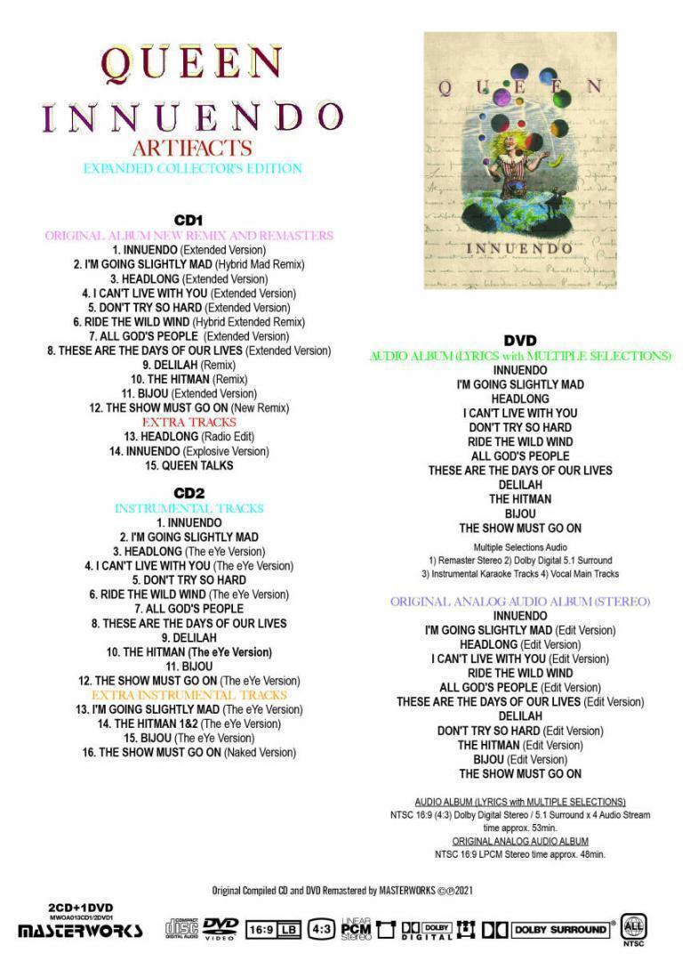 QUEEN / INNUENDO ARTIFACTS & EXTRACTS EXPANDED COLLECTOR'S EDITION (4CD+3DVD)