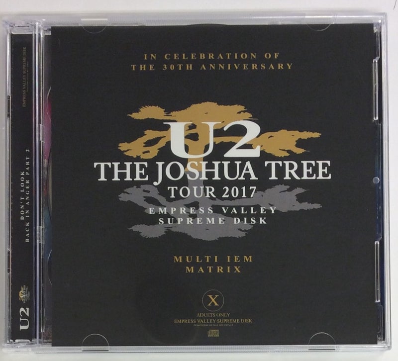 U2 / Don't Look Back In Anger Part 2 The Joshua Tree Tour 2017 (2CD) Empress Valley