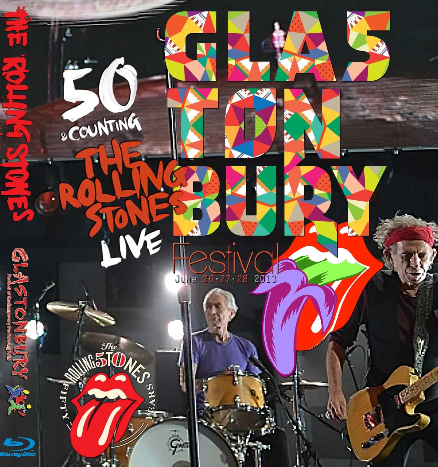 THE ROLLING STONES / 50 & Counting Tour 2013 Glastonbury Festiva Pro shot (1BDR)