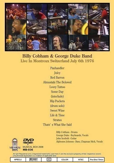 BILLY COBHAM & GEORGE DUKE BAND / LIVE IN MONTREUX SWITZERLAND 1976 PRO SHOT (1DVDR)