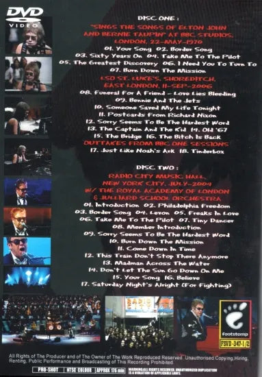 ELTON JOHN / ESPERIENZE DAL VIVO (2DVDR)