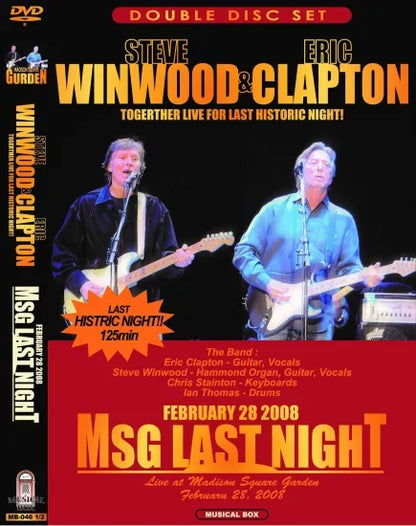 ERIC CLAPTON & STEVE WINWOOD / MSG LAST NIGHT FEBRUARY 28 2008 (2DVD)