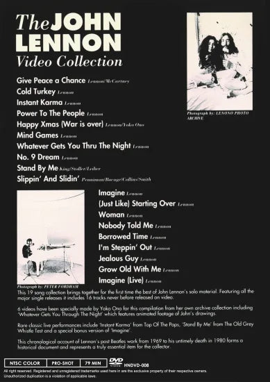 JOHN LENNON / VIDEO COLLECTION (1DVDR)