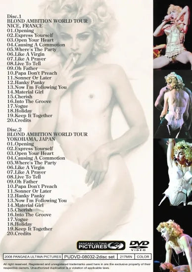 MADONNA / BLOND AMBITION WORLD TOUR 1990 Nice&Yokohama (2DVDR)
