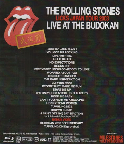 ROLLING STONES / LIVE AT THE BUDOKAN LICKS JAPAN TOUR 2003 (1BR)