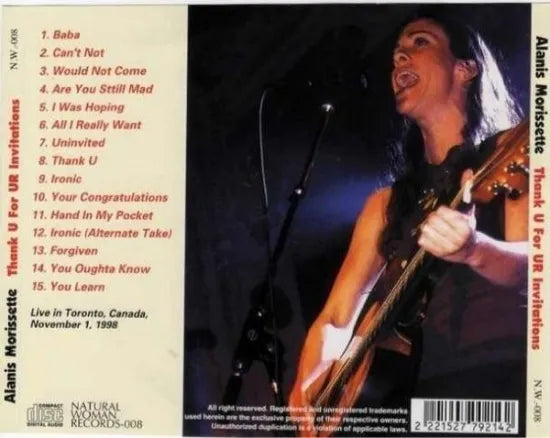 ALANIS MORISSETTE / THANK U FOR UR INVITATIONS (1CD)