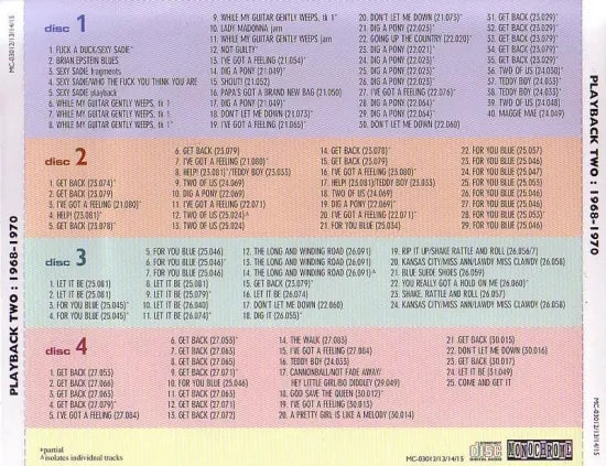 THE BEATLES / PLAYBACK TWO (4CD)