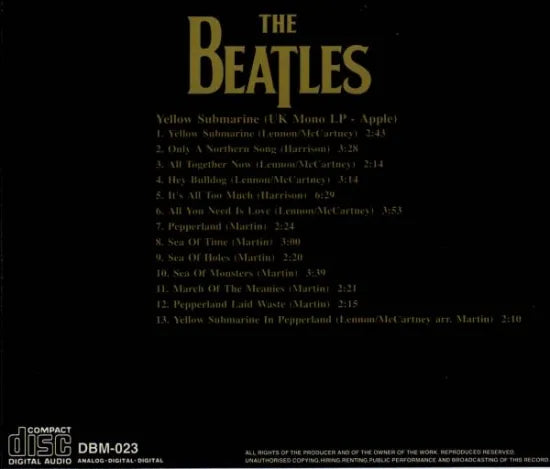 THE BEATLES / YELLOW SUBMARINE (MONO)DBM-023 (1CD)