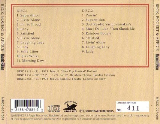 BECK, BOGERT & APPICE / ATOMIC FUSION (2CD)