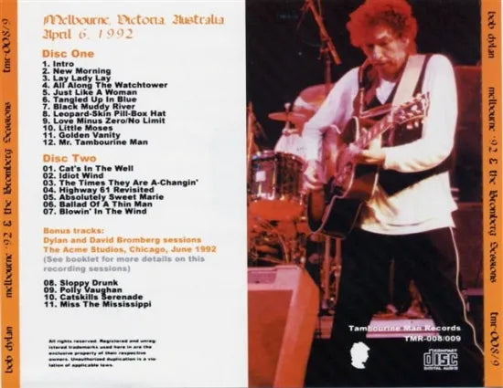 BOB DYLAN / MELBOURNE '92 &THE BROMBERG SESSIONS (2CD)