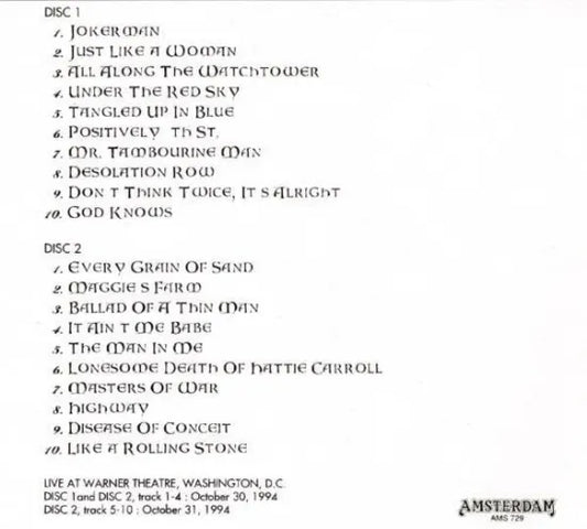 BOB DYLAN / WASHINGTON 1994 (2CD)