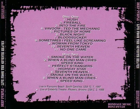 DEEP PURPLE / LIVE FROM THE SEVEN HEAVEN (2CD)
