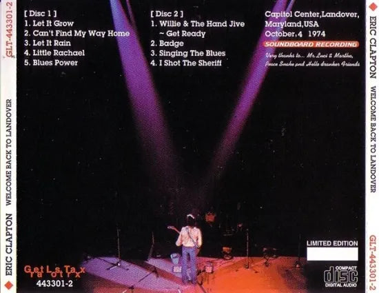 ERIC CLAPTON / WELCOME BACK TO LANDOVER (2CD)