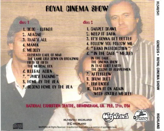 GENESIS / ROYAL CINEMA SHOW (2CD)