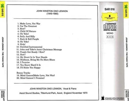 JOHN LENNON / THE PIANO TAPE (1CD)