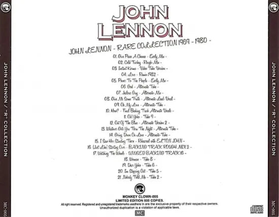JOHN LENNON / "R" COLLECTION (1CD)