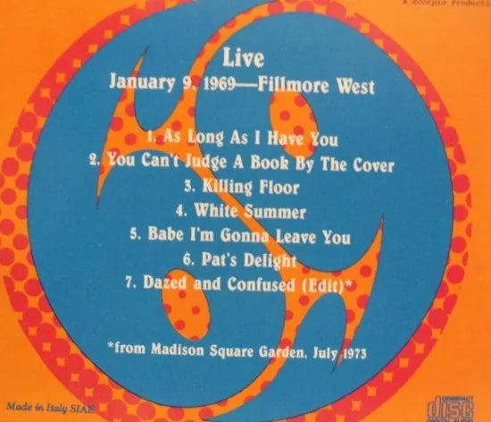 LED ZEPPELIN / FILLMORE WEST 69 (1CD)