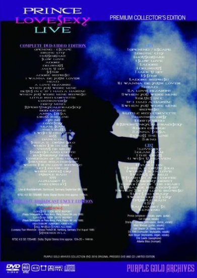 PRINCE / LOVESEXY TOUR 1988 (2CD+2DVD) – WORLD MUSIC LOVER