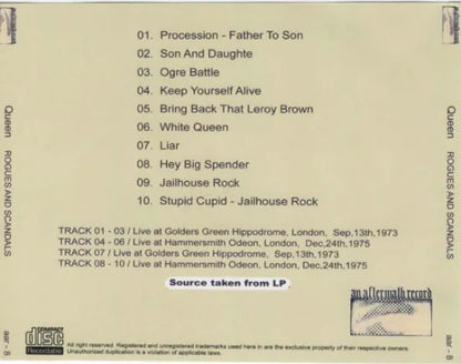 QUEEN / ROGUES AND SCANDAL (1CD)