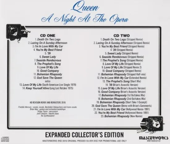 QUEEN / A NIGHT  AT THE OPERA EXPANDED COLLECTOR'S EDITION (2CD)