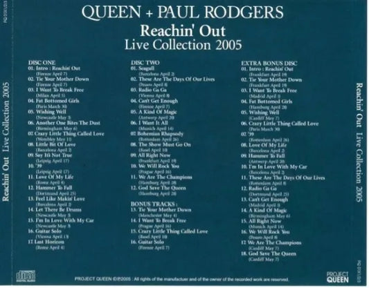 QUEEN + PAUL RODGERS / REACHIN' OUT LIVE COLLECTION 2005 SOUNDBOARD (3CD)