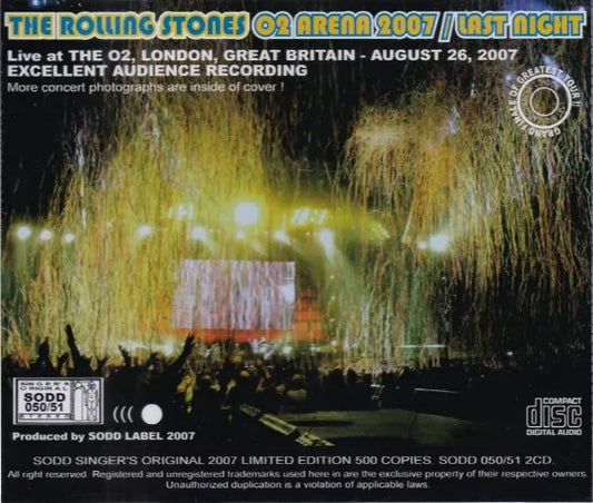 THE ROLLING STONES / 02 ARENA 2007 LAST NIGHT (2CD)
