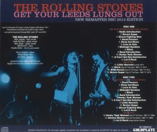 THE ROLLING STONES / GET YOUR LEEDS LUNGS OUT New Remaster BBC 2012 Edition (2CD)